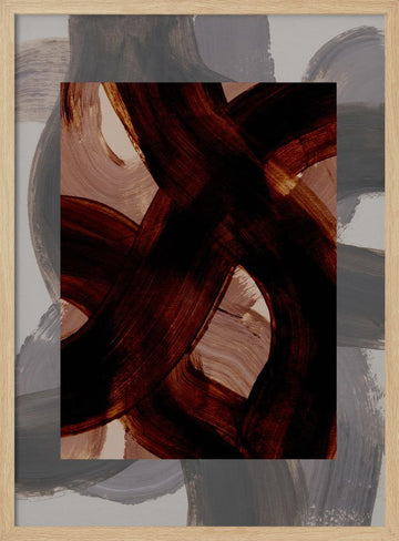Abstract Brush Strokes 150 | Poster - Wood Frame Interior