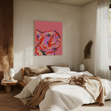 Colorful Pop Bulldog | Canvas - Room Interior 2