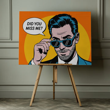 Confident Pop Art Man | Canvas - Room Interior 1