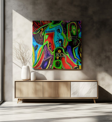 Vibrant Abstract Forms | Canvas - Room Interior 2