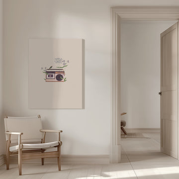 Boombox Bird Blossom | Canvas - Room Interior 1