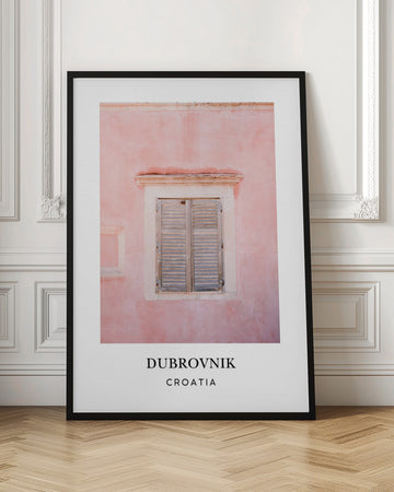 Pink Dubrovnik Croatia travel poster | Poster - Room Interior 1