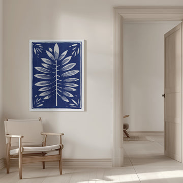 Stylized Blue Foliage | Canvas - Room Interior 1
