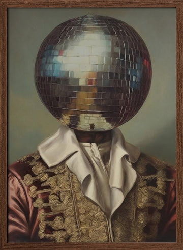 Baroque Disco Gentleman | Poster - Walnut Frame Interior