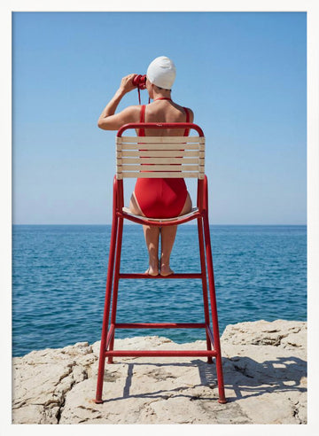 Summer Ocean Watch | Poster - White Frame Interior