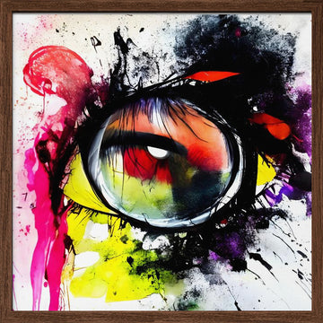 Colorful Abstract Eye | Poster - Walnut Frame Interior