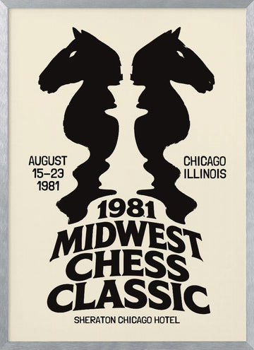 Strategic Chess Knights Illusion | Poster - Silver Frame Interior