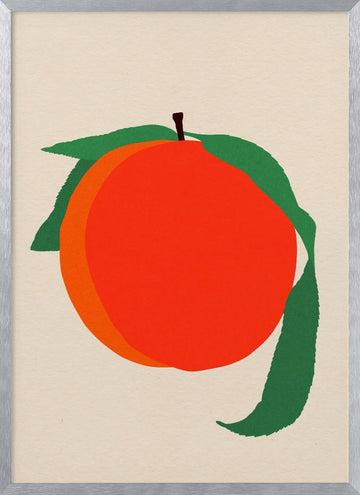 Peach | Poster - Silver Frame Interior