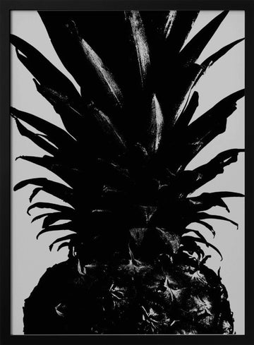 Bold Black Pineapple | Poster - Black Metal Frame Interior