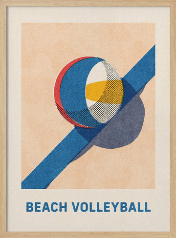Sunny Beach Volleyball | Poster - Wood Frame Interior