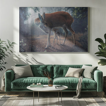 Mother Deer and Fawn | Poster - Room Interior 1