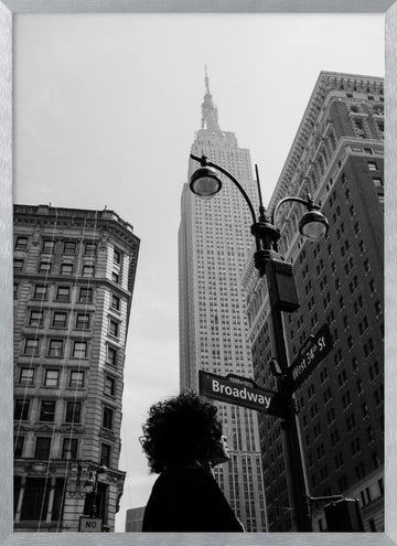 Empire State City Gaze | Poster - Silver Frame Interior