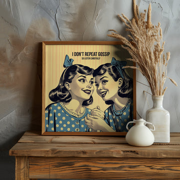Retro Whispering Friends | Poster - Room Interior 1