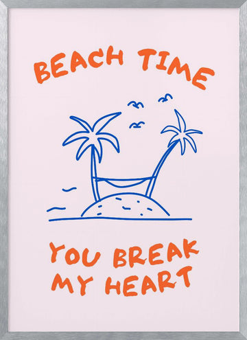 Beach Time Heartbreak | Poster - Silver Frame Interior