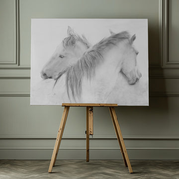 Ethereal White Horses | Canvas - Room Interior 1