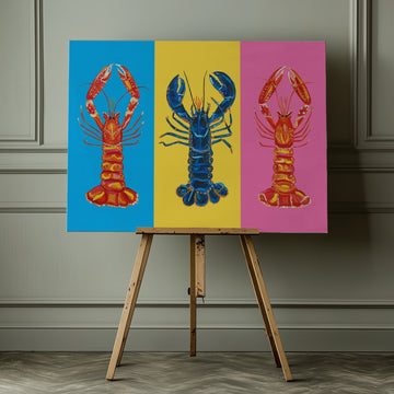 Colorful Pop Lobsters | Canvas - Room Interior 1