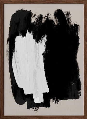 Abstract Brush Strokes 16 | Poster - Walnut Frame Interior