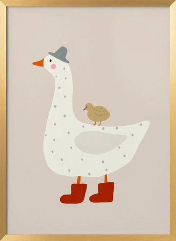 Gooseandgoslingno02 | Poster - Gold Frame Interior
