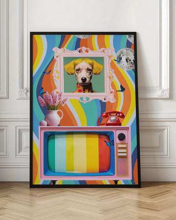 Groovy Dog Portrait | Poster - Room Interior 1