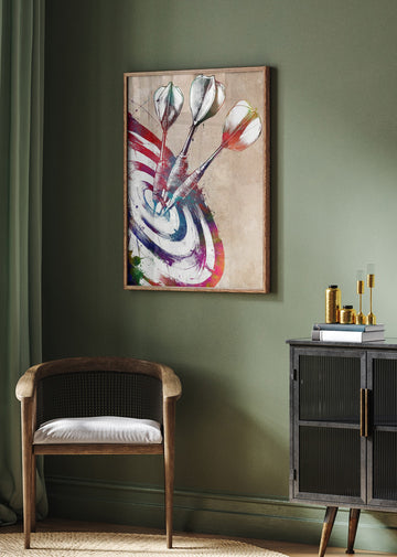 Vibrant Darts Target | Poster - Room Interior 2