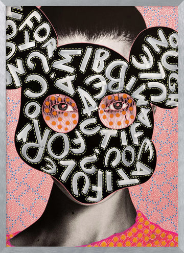 Vibrant Letter Mask Portrait | Poster - Silver Frame Interior