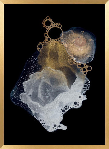 Fluid Gold Shimmer | Poster - Gold Frame Interior