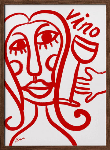 Vino Tinto | Poster - Walnut Frame Interior