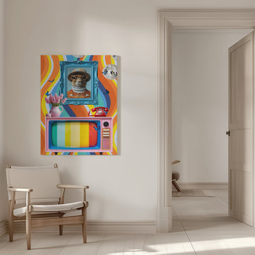 Groovy Squirrel Portrait | Canvas - Room Interior 1
