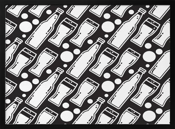 Beer Bottle Glass Pattern | Poster - Black Metal Frame Interior
