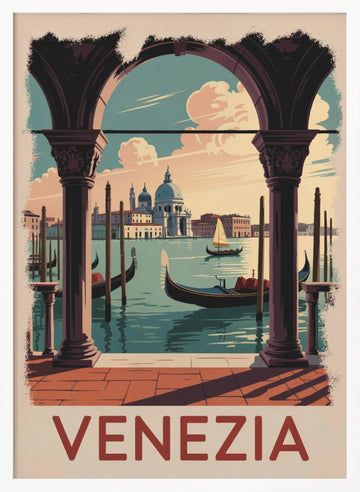 Vintage Venice Grand Canal View | Poster - White Frame Interior