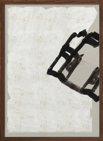Bold Ink Abstract | Poster - Walnut Frame Interior