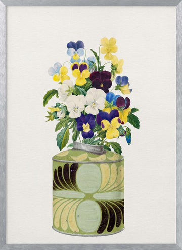 Colorful Pansy Bouquet | Poster - Silver Frame Interior