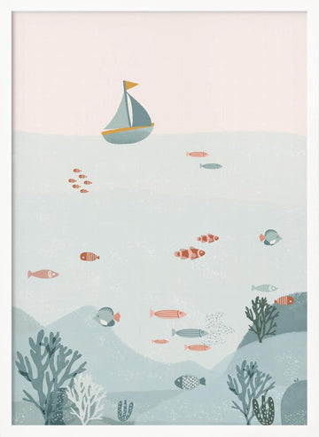 Whimsical Ocean Life | Poster - White Frame Interior