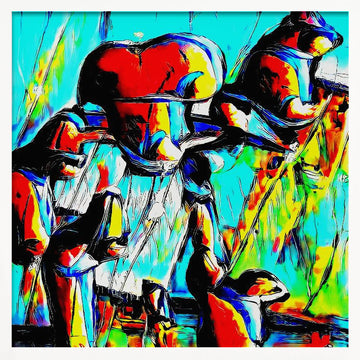 Colorful Abstract Bears | Poster - White Frame Interior
