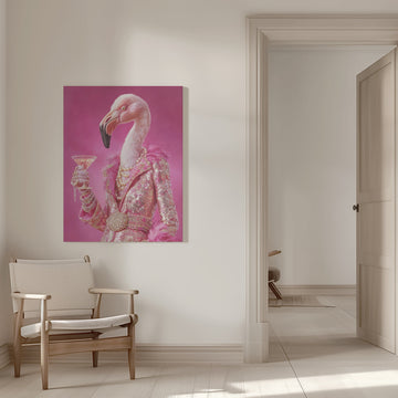 Glamorous Pink Flamingo | Canvas - Room Interior 1
