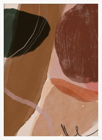 Muted Organic Shapes | Poster - White Frame Interior