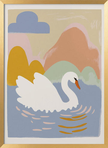Swan's Dreamscape | Poster - Gold Frame Interior