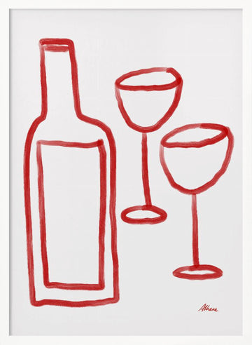 Red Wine | Poster - White Frame Interior