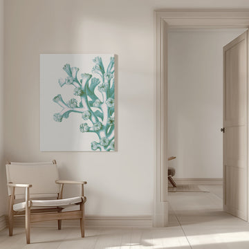 Serene Teal Coral | Canvas - Room Interior 1