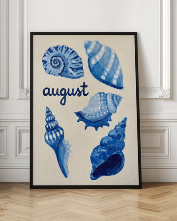 Blue August Seashells | Poster - Room Interior 1