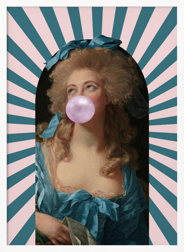 Rococo Bubblegum Portrait | Poster - White Frame Interior