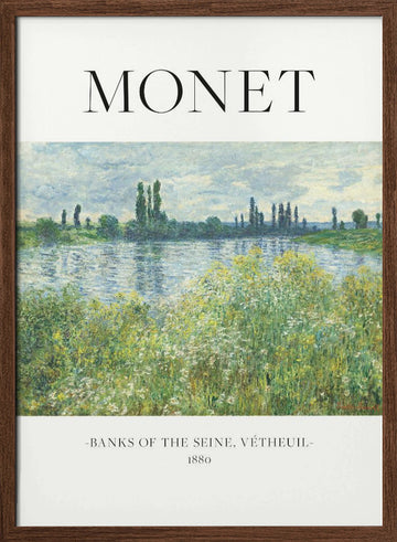 Banks Of The Seine | Poster - Walnut Frame Interior