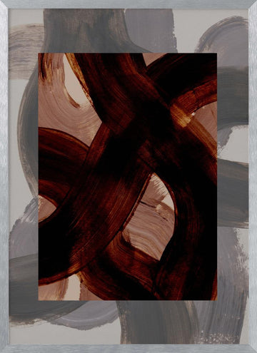 Abstract Brush Strokes 150 | Poster - Silver Frame Interior