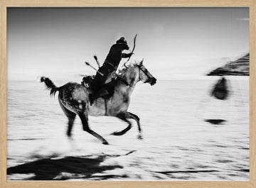 Galloping Mounted Archer | Poster - Wood Frame Interior