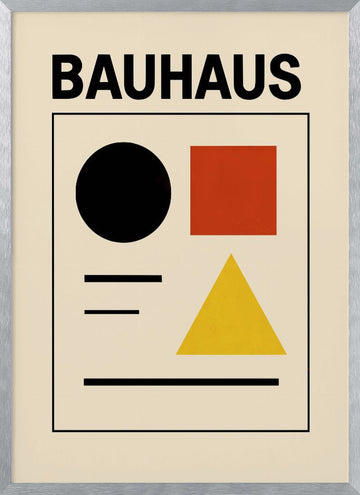 Bauhaus Primary Shapes | Poster - Silver Frame Interior