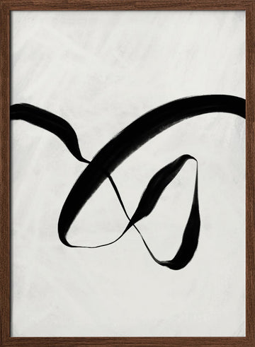 Flowing Ink Dance | Poster - Walnut Frame Interior