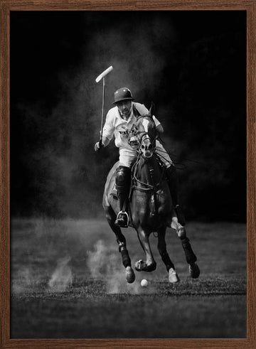 Dynamic Polo Action | Poster - Walnut Frame Interior