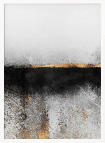 Abstract Gold Line | Poster - White Frame Interior