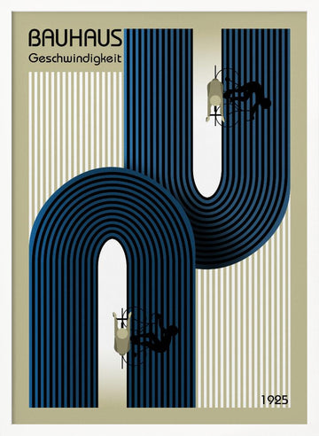 Bauhaus Speed Cyclists | Poster - White Frame Interior