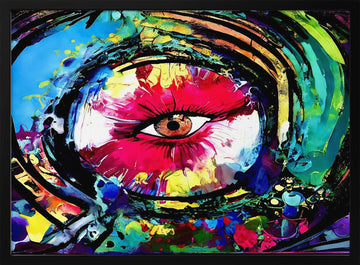 Vibrant Abstract Eye | Poster - Black Metal Frame Interior